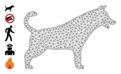 Mesh Wireframe Dog Icon Ilustración de archivo