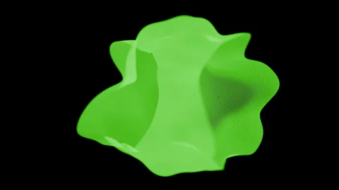 Mesh Wireframe Structure Displayed in Vibrant Green, Showcasing Unique Shapes Stock Footage 320246152