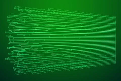 Mesh Wireframe Tall Boxes Array Illustrazione stock