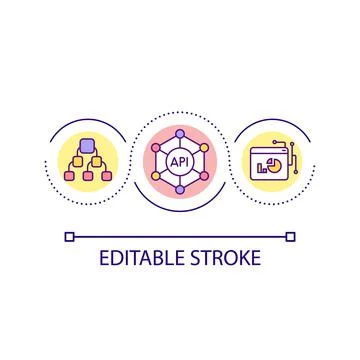 Mesh-y mobile services approach loop concept icon Stock Illustration