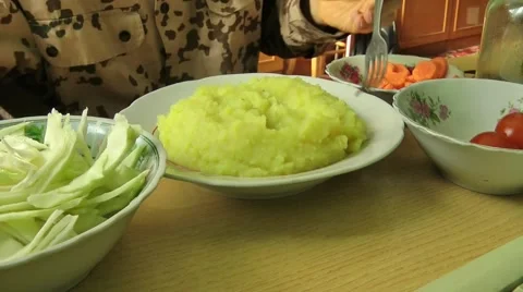 Meshed potatoes timelapse Stock Footage 47645122