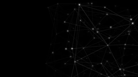 Meshing the elements connecting lines in a polygonal visual design. Stock Footage 247437379