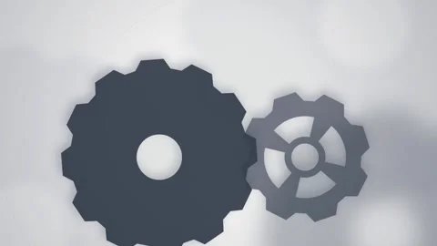 Meshing gear wheels rotating seamless loop motion background Stock Footage 345601285