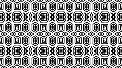 Mesmeric Dance: Seamless B&amp;W Geometric Loop (4K, 40 sec) Stock Footage 269470036