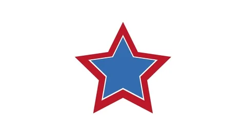 Mesmeric hypnotic blue red american star shape background animation retro style Stock Footage 109488656