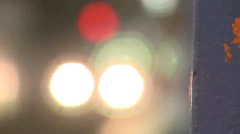 Mesmerising soft focus coloured lights on oncoming subway train Stock Footage 39615281