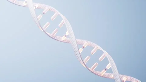 A mesmerizing 3D animation featuring a glowing DNA strand slowly rotating a.. Stock Footage 332388984