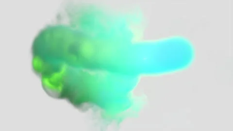 Mesmerizing 3D animation. Neon green smoke trail swirls Vídeo Stock 295921233