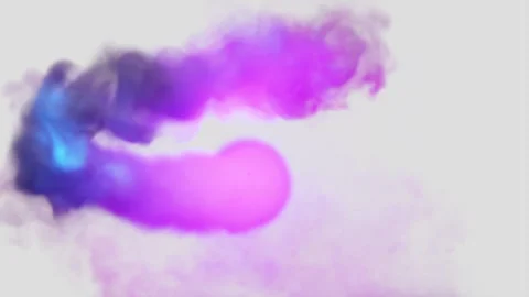 Mesmerizing 3D animation. Pink smoke trail swirls chaotically Stock Footage 276182173