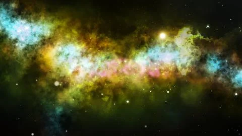A mesmerizing 3d illustration of some space nebula with black universe, spark Stock Illustration