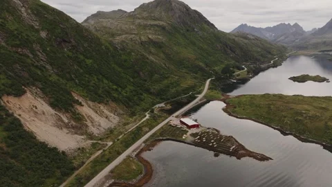 In a mesmerizing 4k view from a drone, a lone boat takes center stage against Stock Footage 252365706