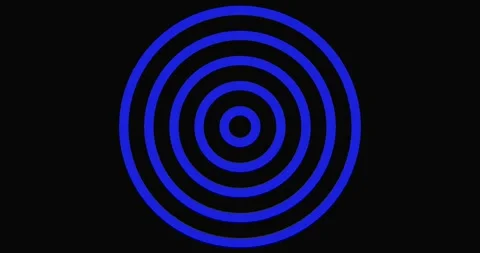 Mesmerizing abstract animation of pulsating blue concentric circles expanding in Stock Footage 320429993