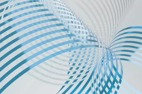 Mesmerizing abstract background - blue metallic swirls, smooth curves flowing Stock Photos