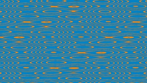 Mesmerizing abstract blue and gold geometric wave pattern background loop f.. Stock Footage 341057094