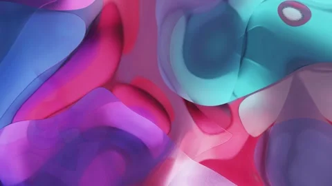 Mesmerizing Abstract Flowing Liquid Shapes in Vibrant Pink Purple and Blue .. Video stock 342904497