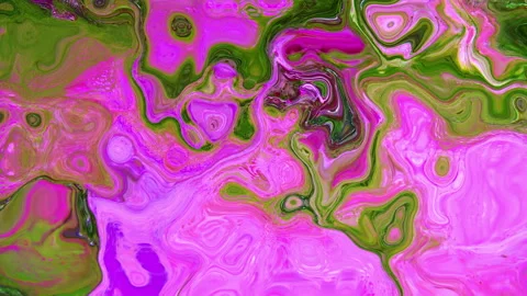 Mesmerizing abstract fluid art background featuring vibrant pink and green li Stock Footage 332479970