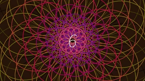 Mesmerizing abstract fractal geometry mandala pattern design on dark backgrou Stock Footage 342116805