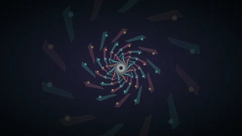 Mesmerizing abstract geometric pattern with colorful shapes rotating a Stock Footage 335885445