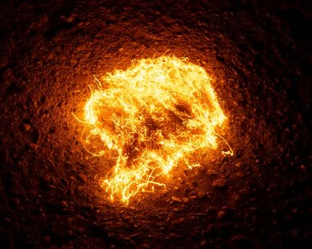 An mesmerizing abstract image showcasing a vibrant burst of swirling orange a Stock Photos
