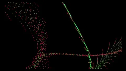 Mesmerizing abstract particle wave background loop in stunning 4k resolutio.. Stock Footage 319838841