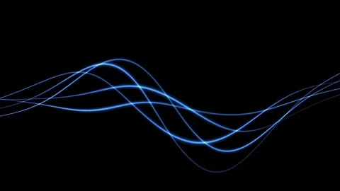 Mesmerizing Abstract Soft Blue Wavy Lines Flowing Seamlessly Across a Dark .. 库存影片 340026057