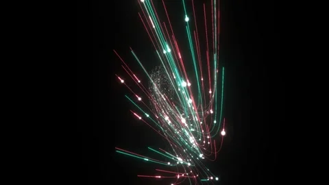 A mesmerizing, abstract video featuring dynamic, glowing particles spiraling Vídeo Stock 340300196