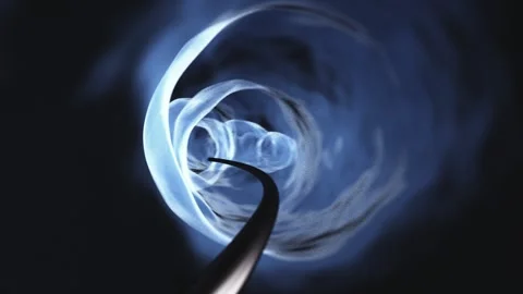 Mesmerizing Abstract Vortex Swirling Blue and Black Tunnel of Dynamic Motio.. Stock Footage 314068586