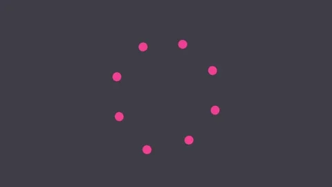 Mesmerizing Animated Geometric Pattern with Pink Circles on Dark Background Stock Footage 341926967