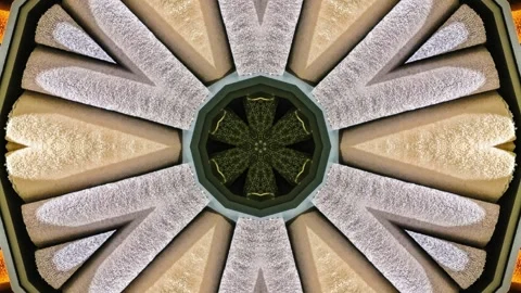 Mesmerizing animated kaleidoscope of a wool carpet texture Stock Footage 341283046