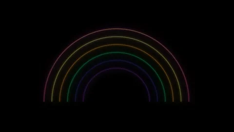 A mesmerizing animation of neon rainbow lines Video stock 303761059