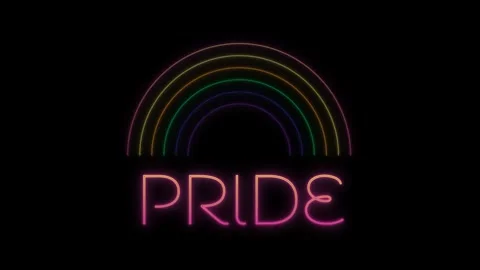 A mesmerizing animation of neon rainbow lines Video stock 303761061