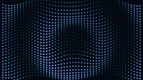 A mesmerizing array of glowing blue light bulbs set against a dark background Video stock 335117275