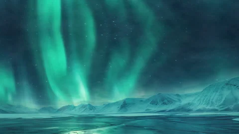 Mesmerizing aurora borealis paints night sky Video stock 263308238