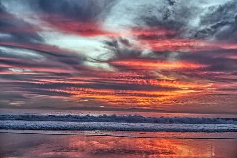 Mesmerizing Beach Sunset Stock Photos