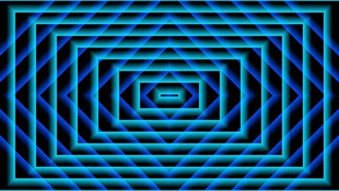 Mesmerizing Blue Concentric Rectangle Pattern Stock Footage 289388517