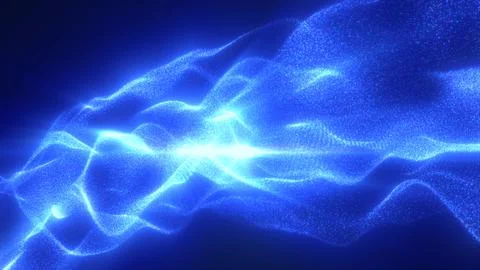 A mesmerizing blue energy form, with a soft glow and particle texture, rese.. Stock Illustration