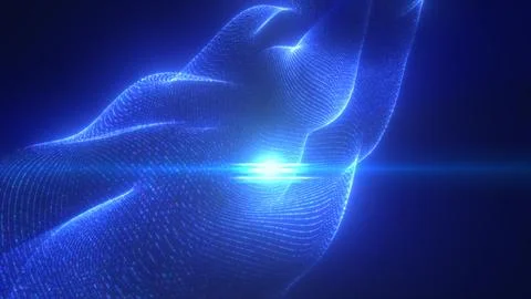 A mesmerizing blue energy form, with a soft glow and particle texture, resemb Illustrazione stock