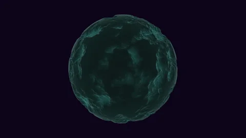 Mesmerizing blue glowing orb floating in darkness Stockbeeldmateriaal 311608418