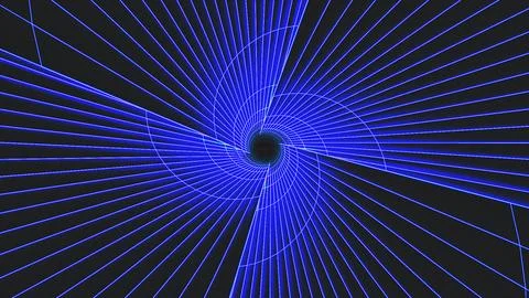 Mesmerizing blue lines radiate and swirl Stock Illustration
