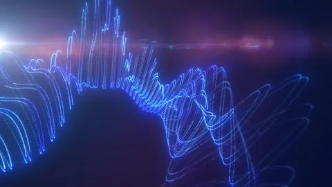 Mesmerizing blue luminescent waveforms creating a digital, futuristic look wi Stock Illustration