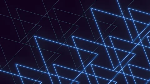 Mesmerizing blue triangle pattern with glowing geometric lines Stock Footage 279610293