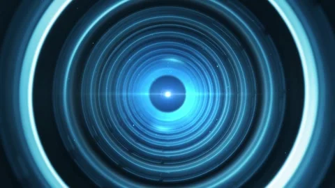 Mesmerizing Blue Vortex with Concentric Circular Light Patterns Stock Footage 339052201