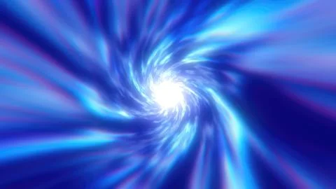 A mesmerizing blue vortex spiral, radiating energy with a glowing white cente Stock Photos