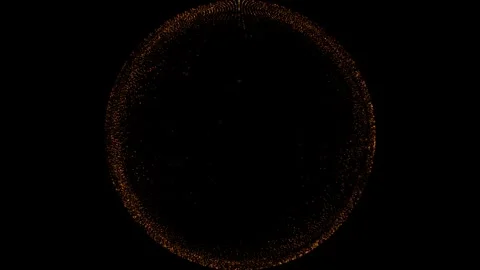 Mesmerizing Circular Motion of Glowing Dots in a Cosmic Dance Animation 動画素材 341778670