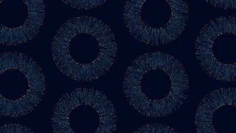 Mesmerizing circular pattern of small white dots on dark blue background Stock Footage 297599033