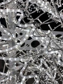 A mesmerizing, close-up vertical shot of crystal-like LED Christmas lights il Stock Photos