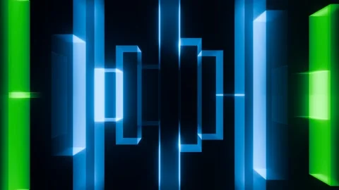 Mesmerizing color patterns in a vibrant tunnel for VJ loop production Video stock 292096683