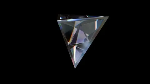 Mesmerizing crystal pyramid spinning through colorful light patterns Stock Footage 292872171