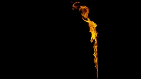 Mesmerizing Dance of Flames on a Black Background Capturing Heat and Motion Video stock 341920350