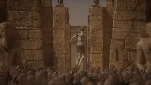 A mesmerizing dance opens the mummy queen’s concert for aliens Stock Footage 293577995